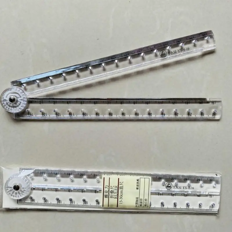 1/5 個シンプルなスケールプラスチック学生描画定規アクリル透明折りたたみ定規学校 & オフィス用ストレート定規