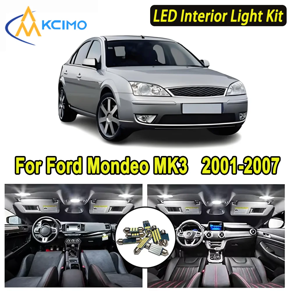 

Kcimo LED For Ford Mondeo MK3 (2001-2007) Premium Bright LED Interior Dome Map Trunk Light Kit Car Led Lamps Canbus Car LED