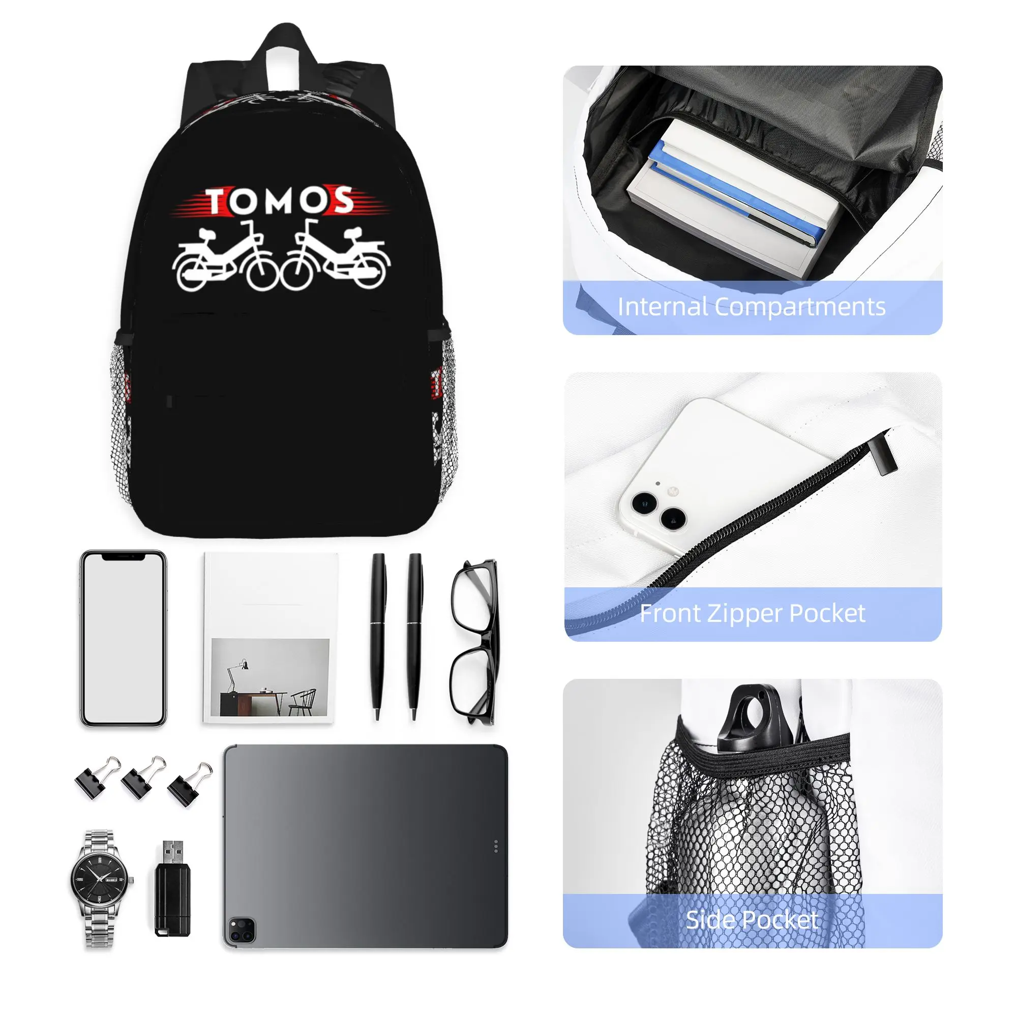 Tomos Moped  Backpack Hot Sale Daypack Large Capacity Boys Girls BookBag Shoulder Bags for Men Women School Bag