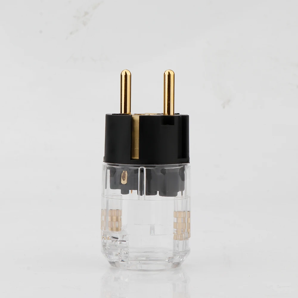 1Piece  US EU AU  HiFi Power Plug  Pure Copper Gold/Rhodium Plated  Power Connector IEC Male/Female Connector