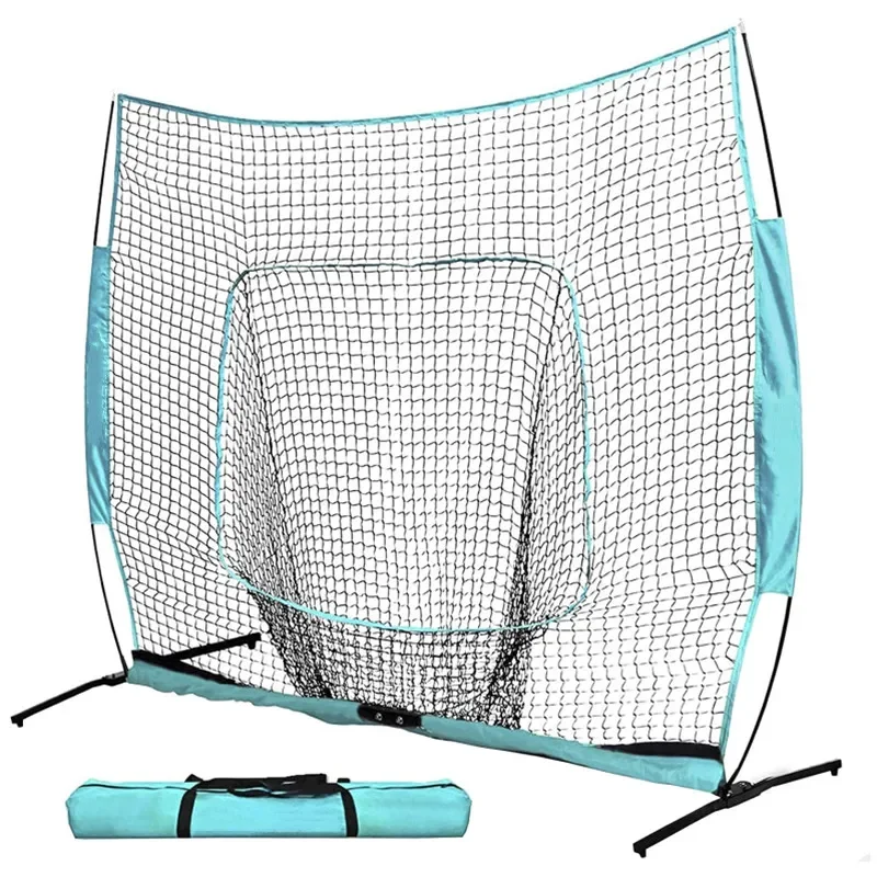 7 'x 7' baseball and softball practice net with batting tee for batting and pitching batting practice training aids