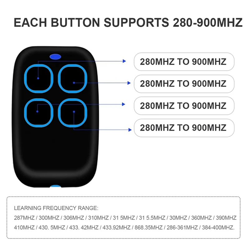 250T-4RP 250K-SLIMR 250K-SLIMRP Control remoto para puerta de garaje 433,92 Mhz código rodante clon replicador comando abridor de puerta