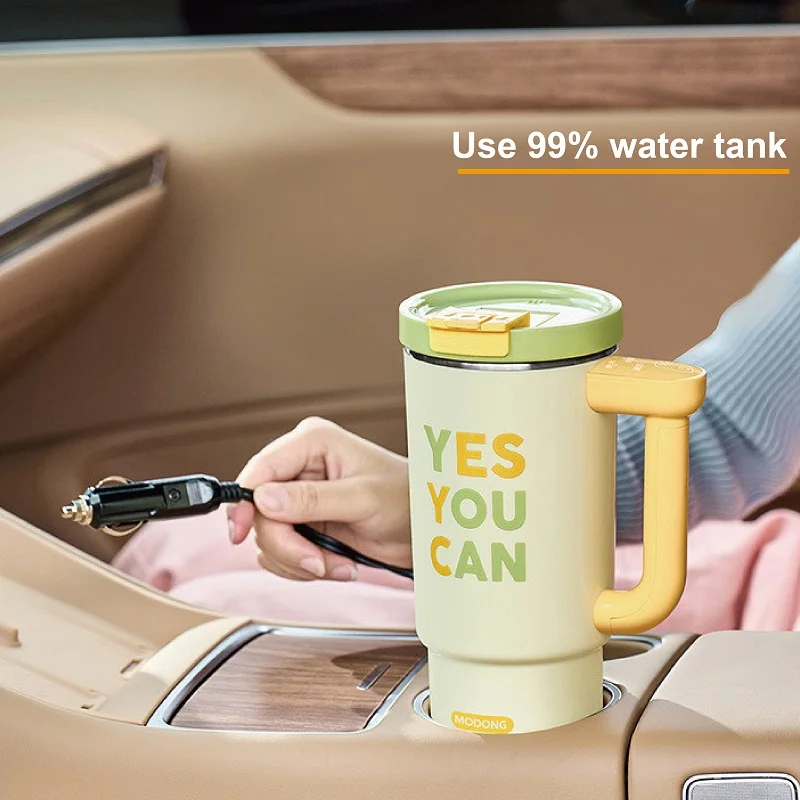 12V Car Electric Water Cup Keep Warm Stainless Steel Kettle Temperature Control Water Boiling Cup Suit For Home/Car Use 680ml