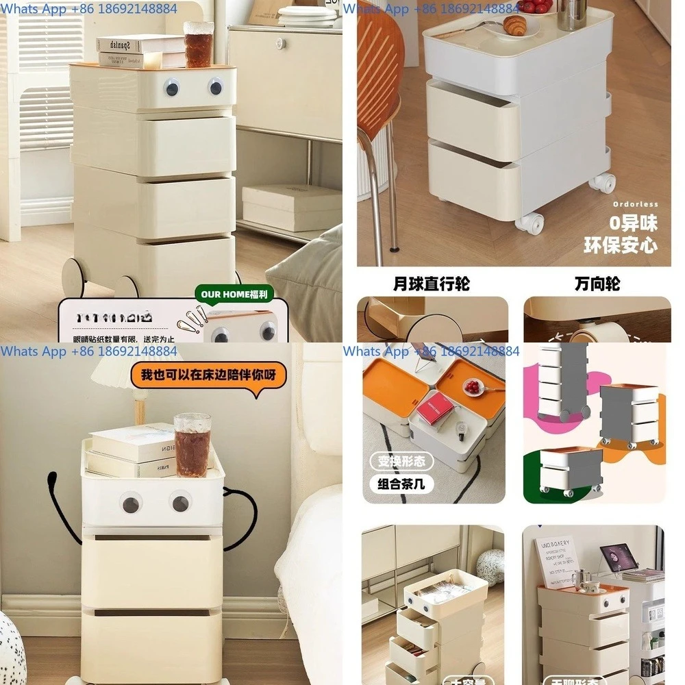 

creative side table with storage movable cart for small living room modern corner table