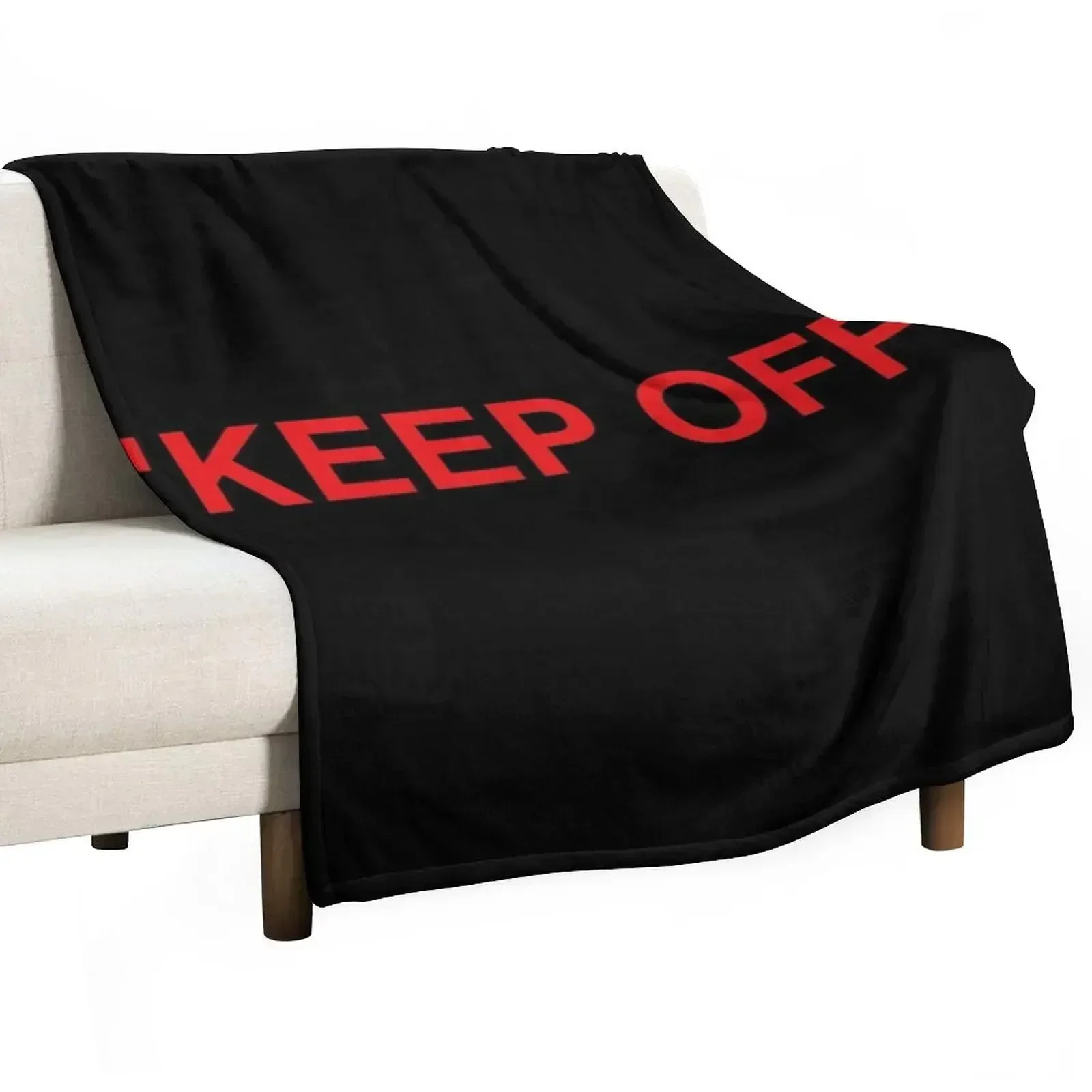 KEEP OFF LOGO - RED Throw Blanket Soft Plush Plaid Soft Stuffeds Blankets