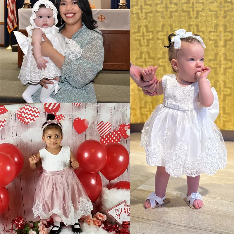 여아용 코스튬 공주 원피스, 첫 번째 생일 파티, 원피스 레이스, 0-24 개월, 새로운 패션
