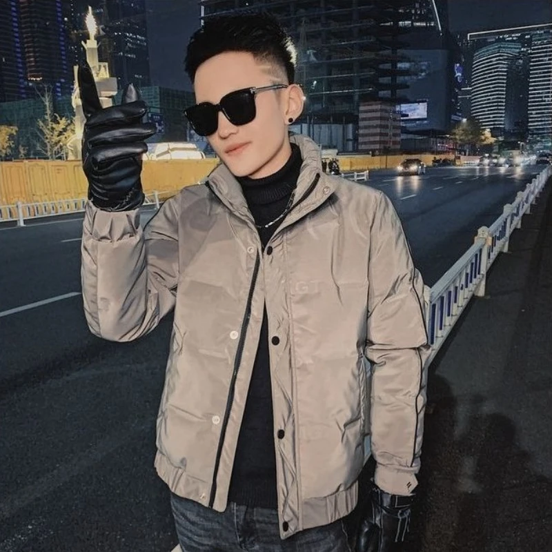 

​Stand Up Collar Short Down Jacket for Men No Wash Thermal Layering Piece Casual Winter Wear​