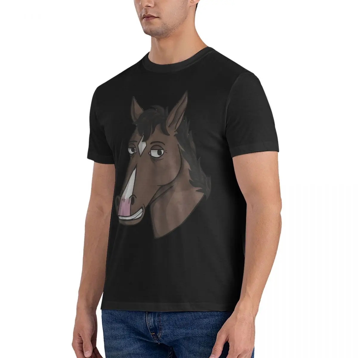 Men Cool T Shirt B-BoJack Horseman 100% Cotton Tops Novelty Short Sleeve O Neck Tee Shirt 6XL T-Shirt