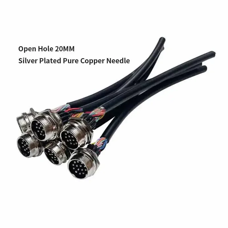 GX20 2 3 4 5 6 7 8 9 10 12 14 Pin Aviation Head Plug Dual Female Extension Wire M20 Male to Female Signal Power Cable Connector