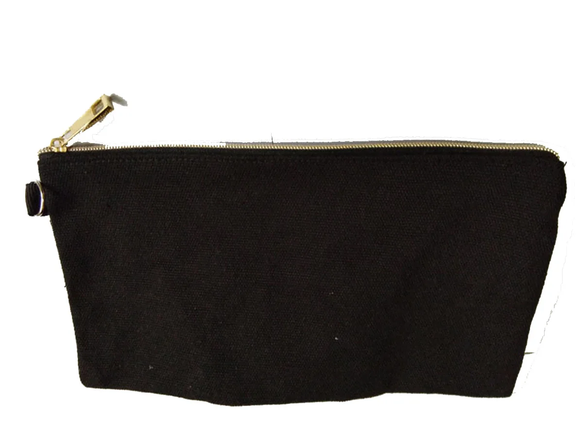 10pcs Cosmetic Bags  Gold zipper Cotton Canvas  DIY Blank Plain Phone Clutch Pencil  Bag