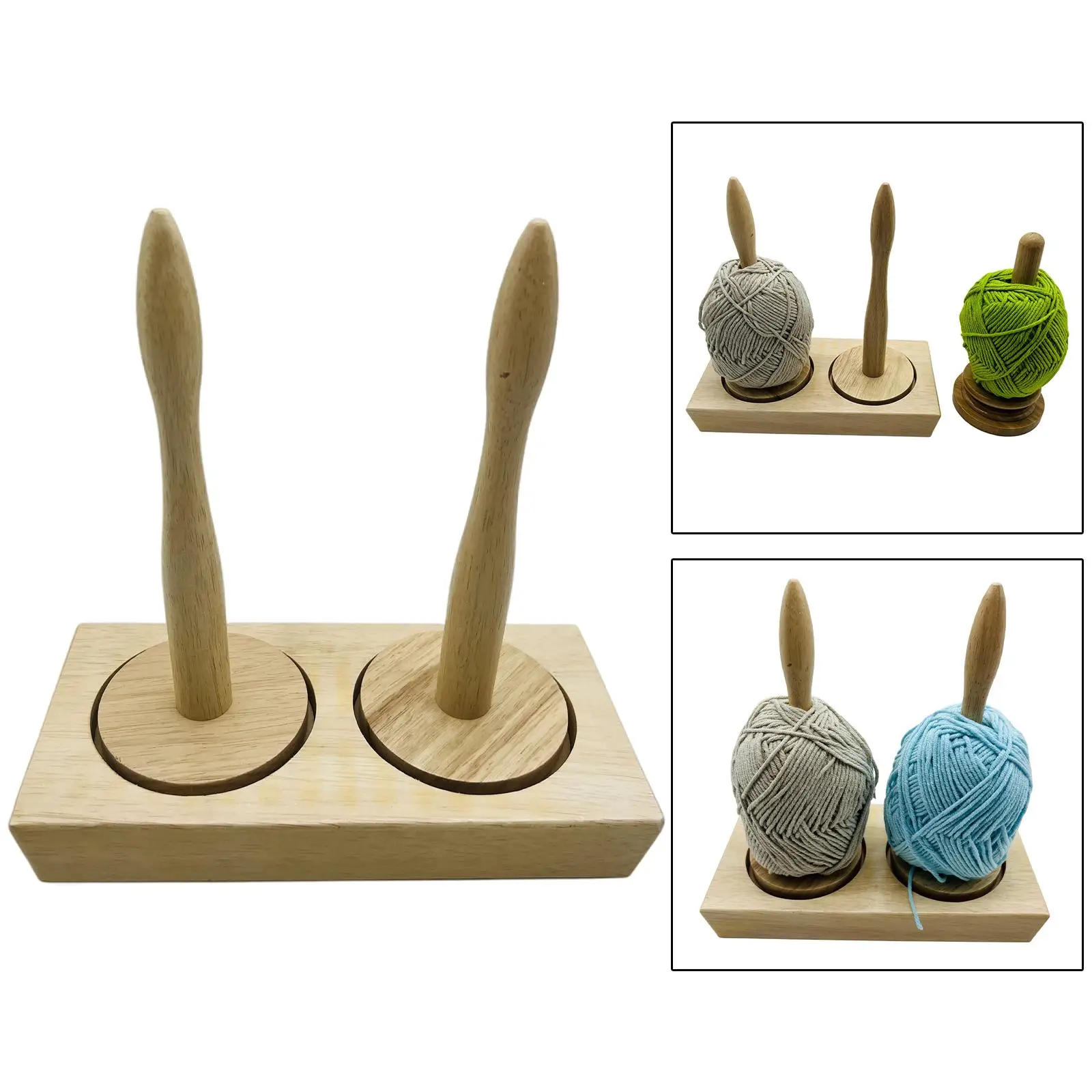 Wooden Yarn Holder Gift Wool String Dispenser for Beginners Sister Embroidery Accessory