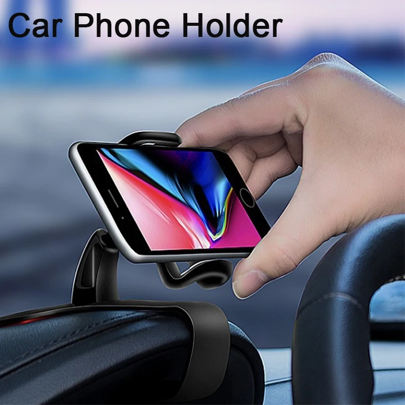 Car Phone Holder Easy Clip Mount Stand Panel Dashboard GPS Navigation Multi-Functional Bracket Holder For iPhone Xiaomi Huawei