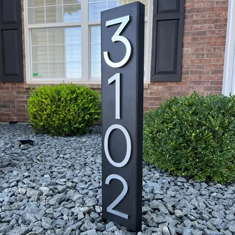 Home Metal Address Sign Address Plaque for Yard Outdoor Metal House Numbers House Number Sign