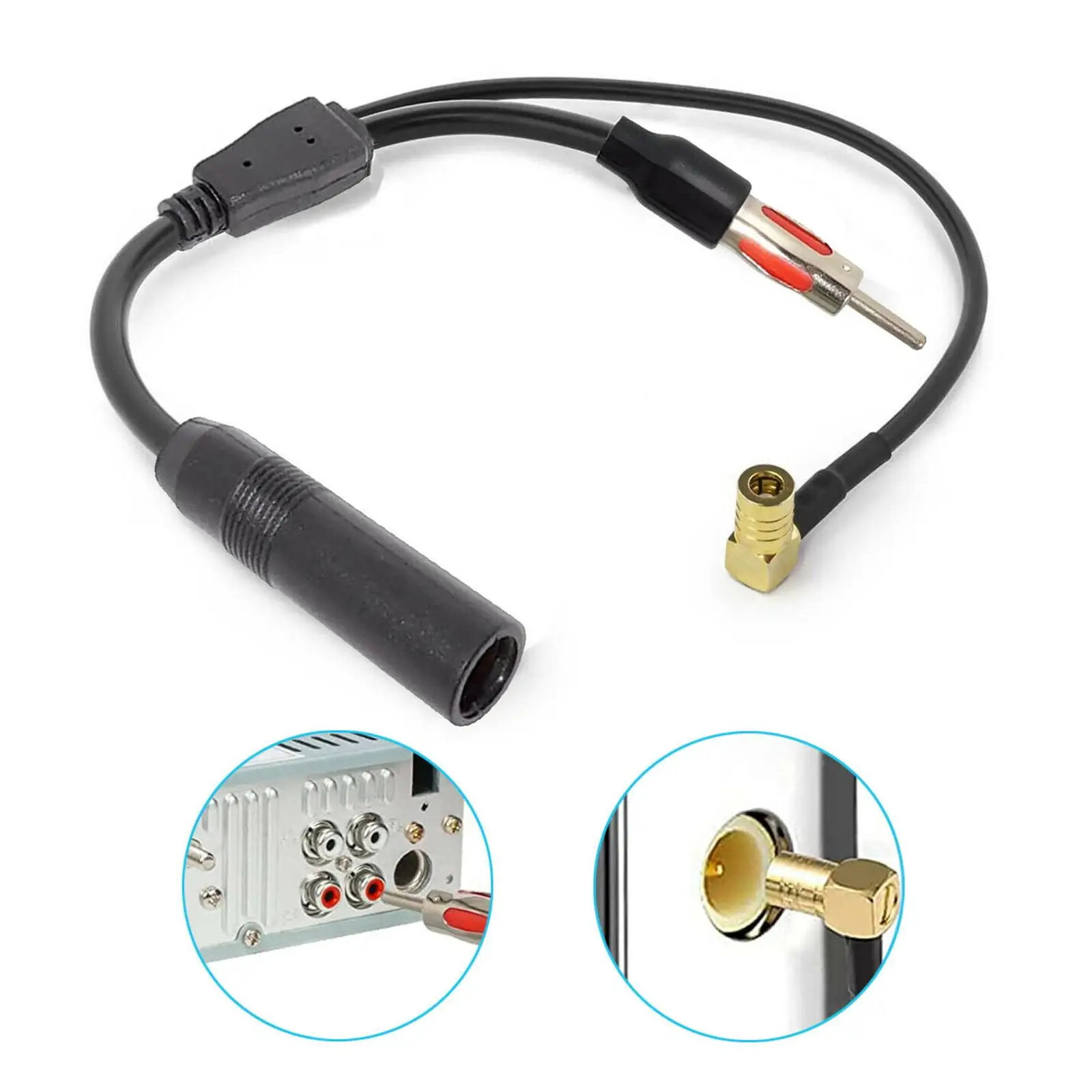 هوائي الفاصل محول راديو السيارة قطع غيار السيارات صغيرة الحجم البلاستيك دائم PVC تمديد كابل صالح ل JVC كينوود لسوني #1