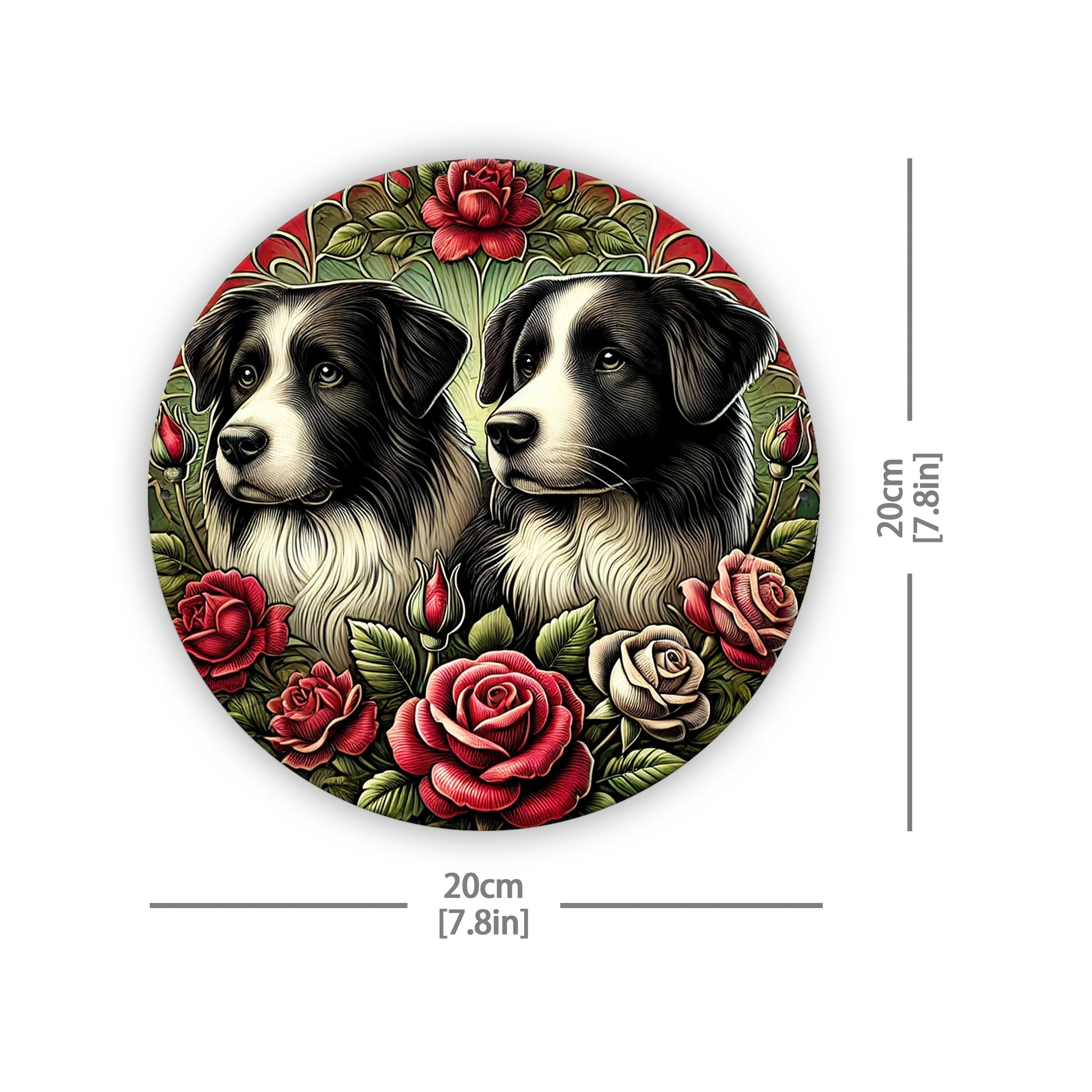 Aluminum Dog Breed Art Set of 1 - Retro Border Collie Theme Metal Signs, Vintage Canine Garden Wall Decor for Home Display