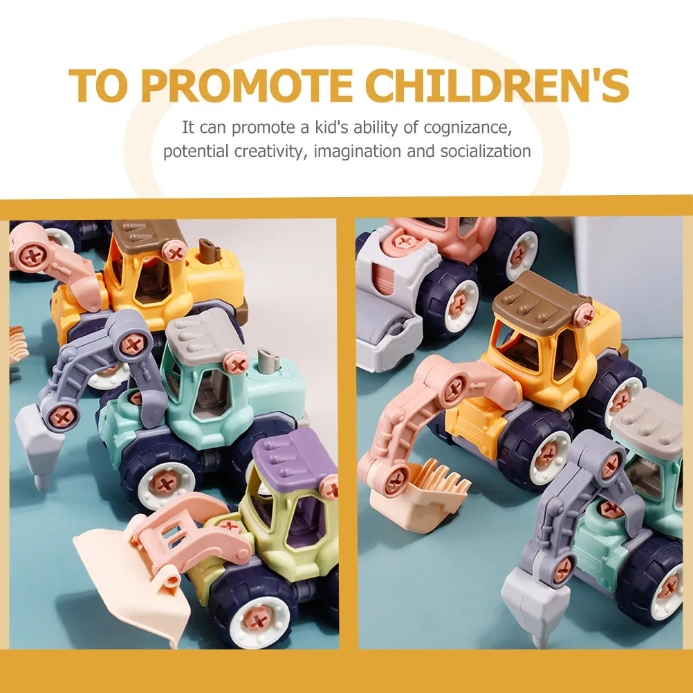 

4Pcs Assembly Engineering Vehicle DIY Educational Truck Construction Beach Sand Box Play for Children Ages 3-5 Detachable Nut