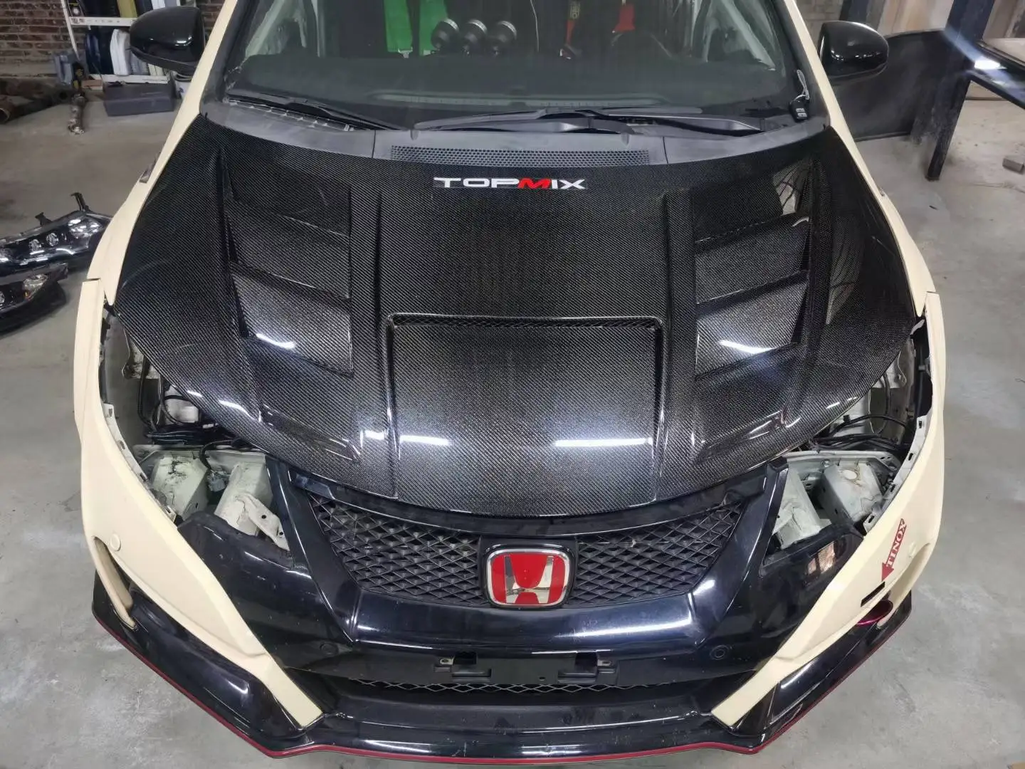 Real carbon fiber bonnet front hood fit for Honda 2015 Civic Type-R FK2