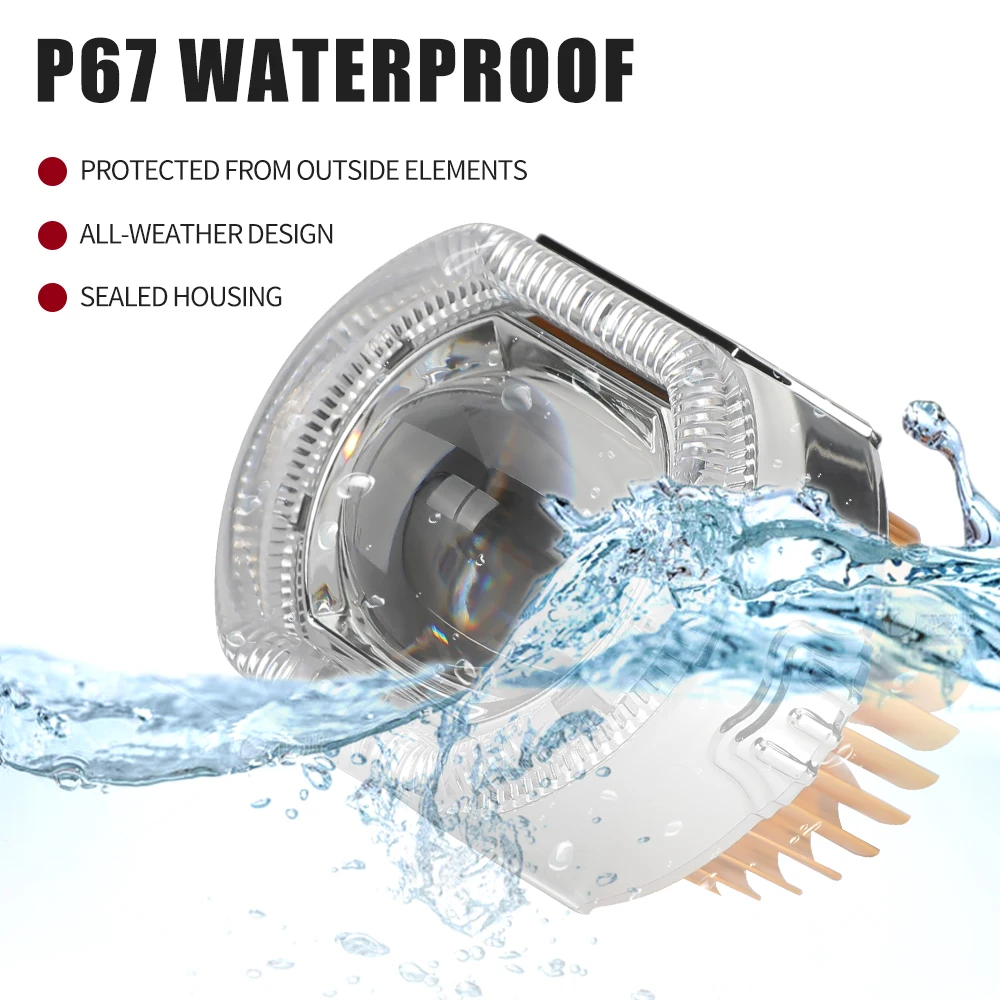 2.5 Inch Motorcycle LED Headlight IP67 Waterproof High Low Beam Devil Eye Spotlight Universal Motorbike Scooter E-bike Front Lam