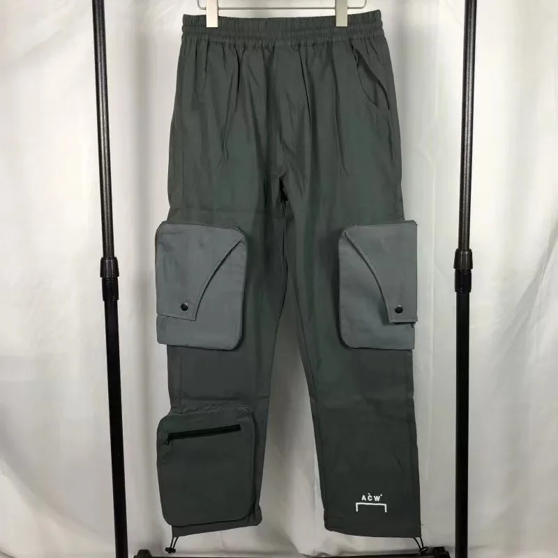 

New American High Street A-COLD-WALL Splicing Pockets Drawstring Cargo Pants Pants Men Women Streetwear Casual Sports ACW