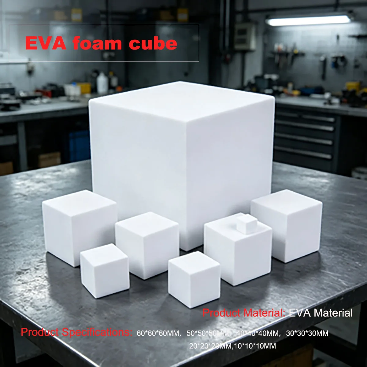 EVA Foam Cube Block, DIY Handcraft & Model Making Material, Solid EVA Foam Brick for Sand Table & Architectural Model, Multiple