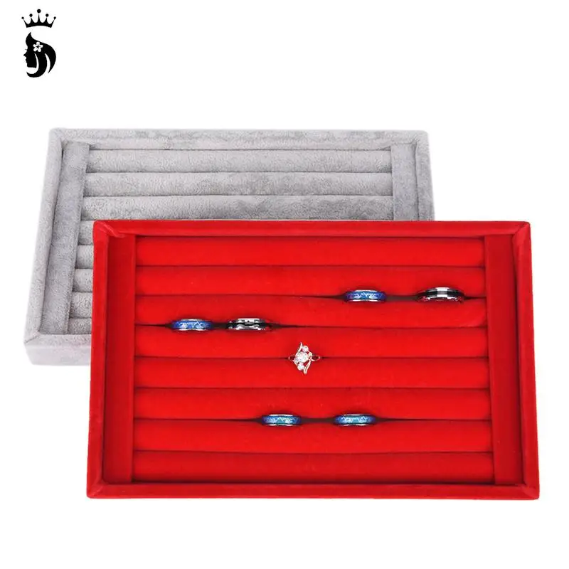 

Lovely Velvet Earrings Ring Necklace Organizer 5 Colors 22.5*14.5*3cm Ear Studs Jewelry Display Stand Holder Rack Showcase