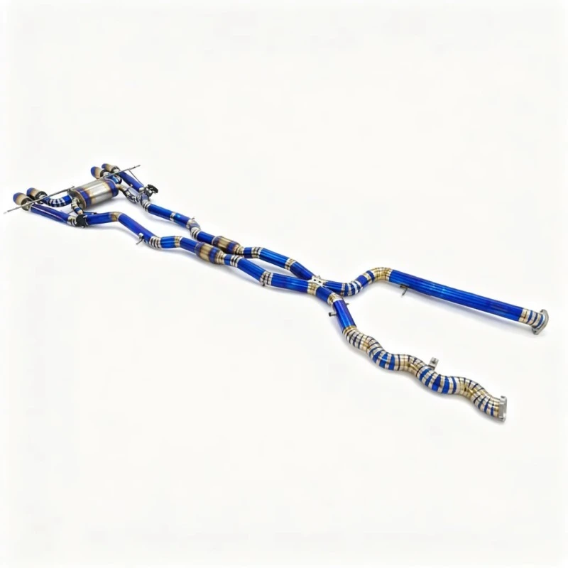 Titanium Valved Z Pipe Mid-Rear Exhaust System Blue Gold Deep Sport Tone Custom
