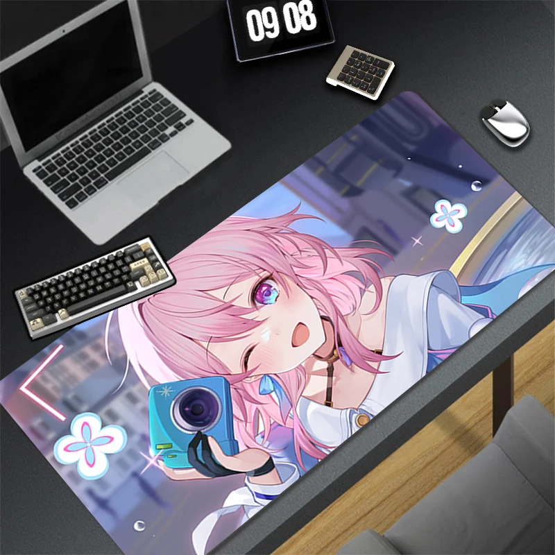

Mousepad Rubber Mouse Pad Honkai Star Rail March 7th Gaming Accessories PC Gamer Cabinet Carpets Office Computer Desk Mat Pads