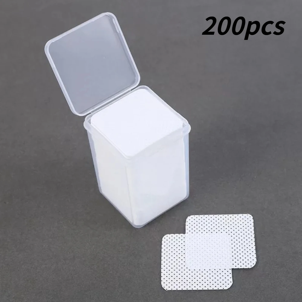 200 Stuks Niet-pluizende Nagellak Remover Katoenen Doekjes Uv Gel Tips Remover Cleaner Papier Pad Nagels Polish Art Cleaning manicure Gereedschap