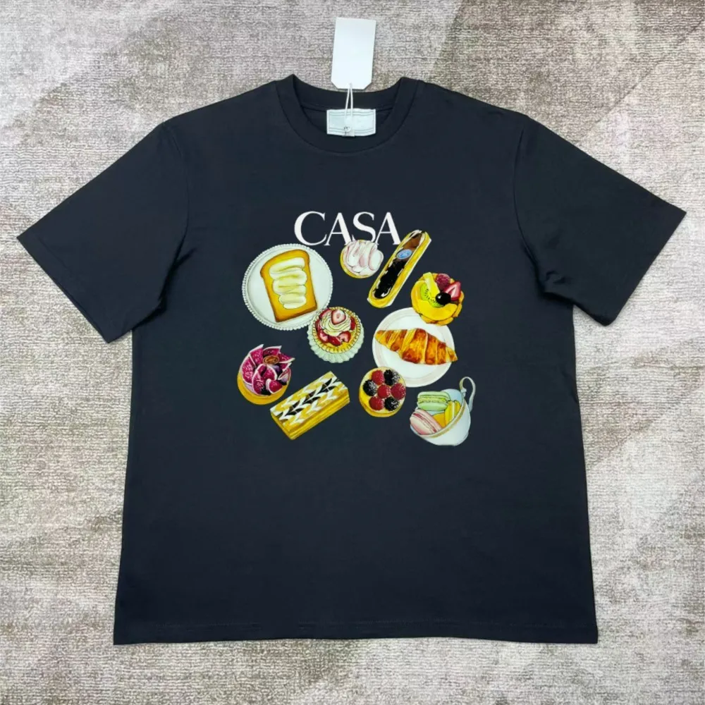 High Quality 25ss Breads Cake Printed T-Shirt Men Women HipHop Streetwear Oversized O-Neck Cotton Tee