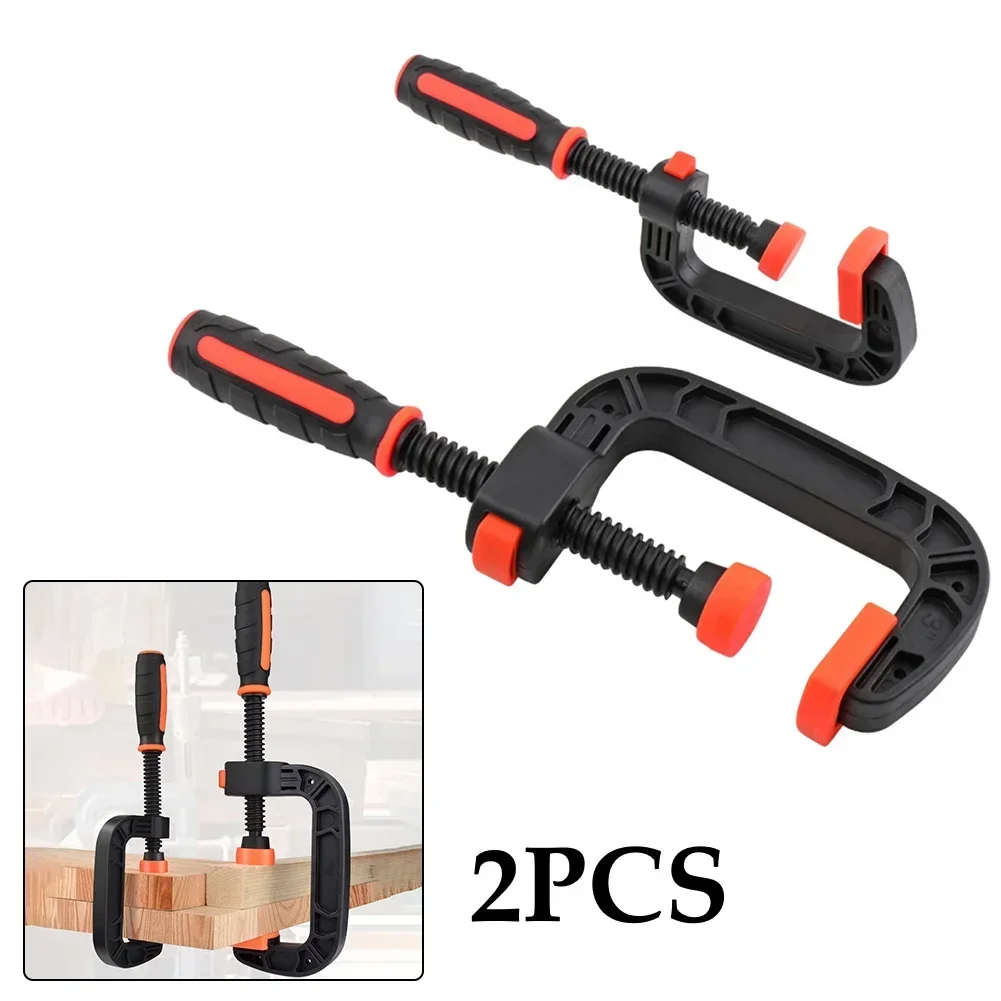 

2pcs 2in/3In C-Clamp G Clamps Jaw For Woodworking Heavy-duty Plastic Rubber High-selling Tool Accessories