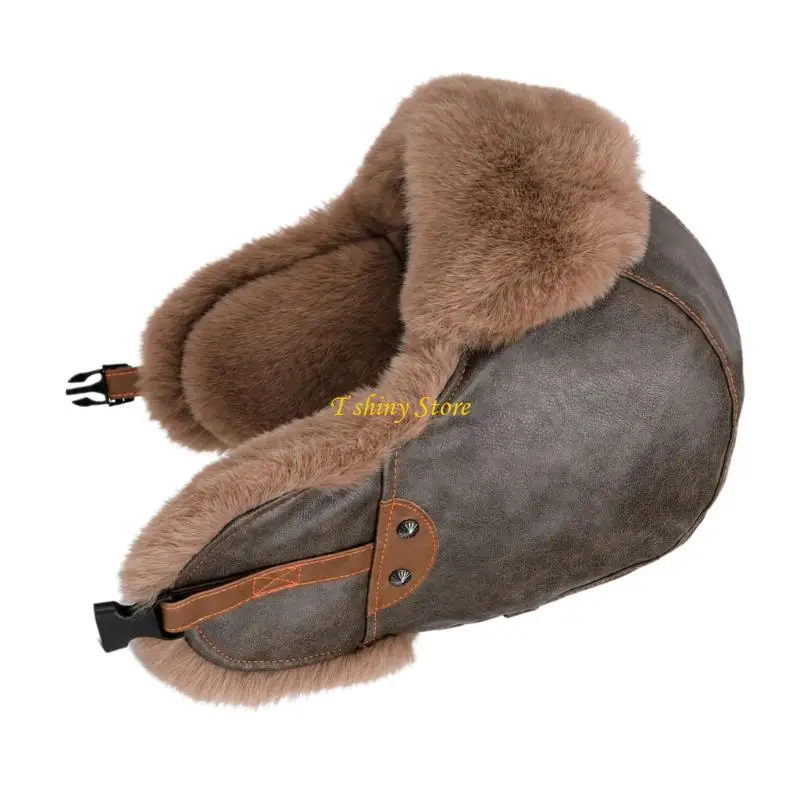 N58F Fastener-Closure Trapper Hat with Plush Lining and Extended Side Panels That Cover the Ears for Daily Cold-Weather Wear