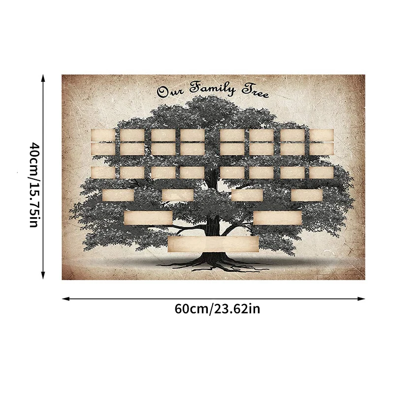 Family Tree Chart Diy Gift For Family Tree Poster 6 Generation Genealogy Poster Blank Fillable DIY Ancestry Chart