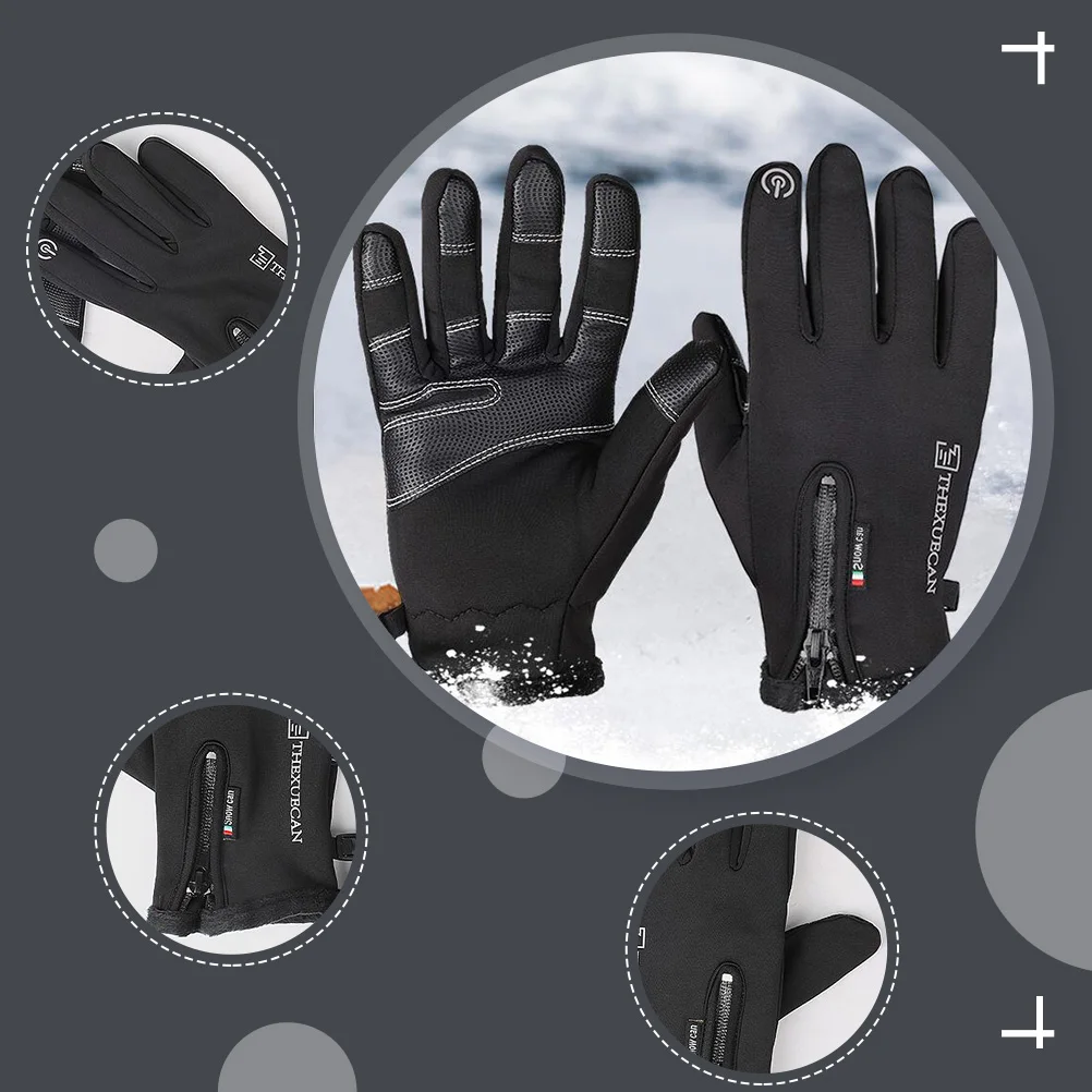 

Touchscreen Warm Gloves Durable Cycling Winter Heated Riding Compression Men Full Finger Outdoor Skiing Mountaineering Gloves
