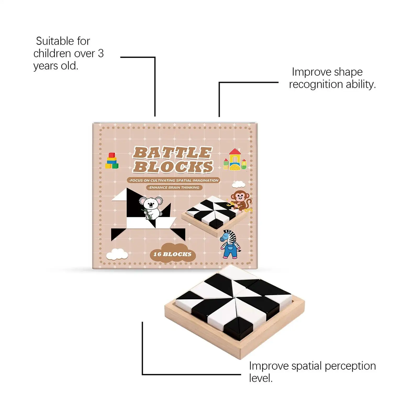 

Block Puzzles Educational Assembly Puzzles Brain Teaser Games Early Education Jigsaw Logic Skill Training Toy For Preschoolers