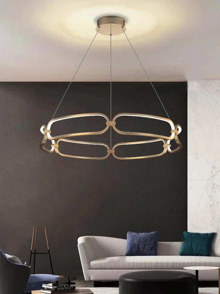 Imagem -06 - Lâmpada Led Gold Ring Pendant Fita Adara Lustre para Quarto Sala de Estar Nórdico Moderno Circular Arte Luz de Alumínio Luxo