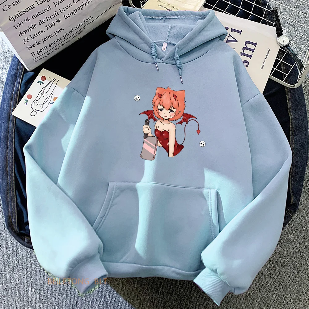 Sudaderas con capucha de Anime Kawaii para mujer, sudaderas con estampado de dibujos animados, suéter suave Harajuku, ropa suelta, 2023