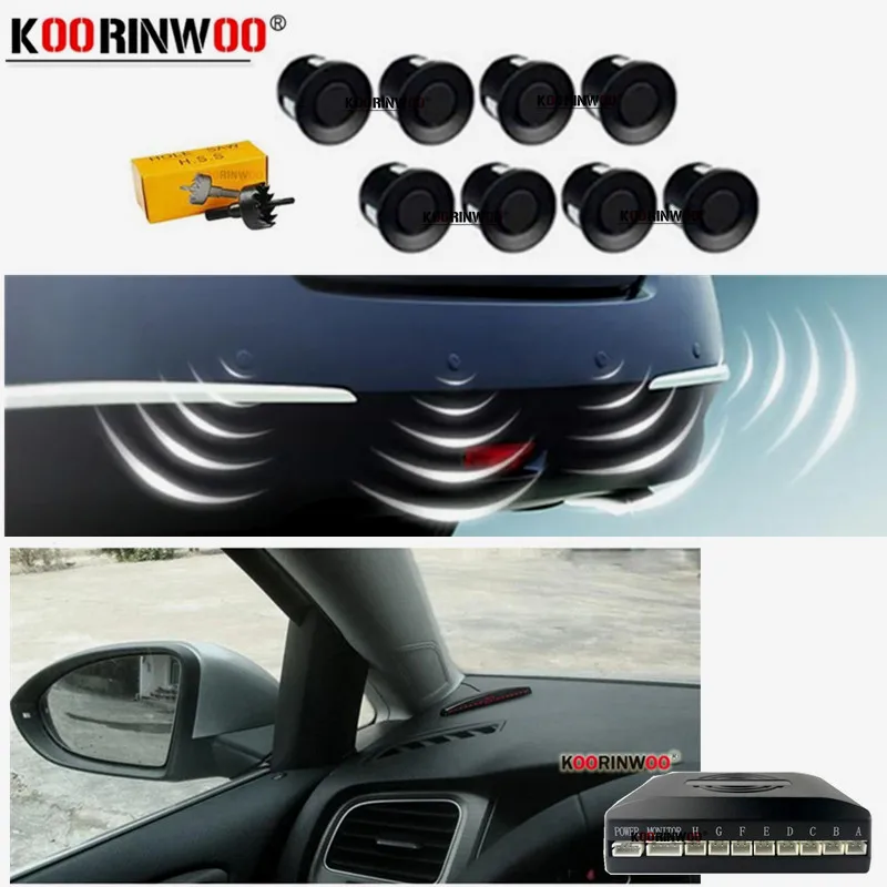 Koorinwoo LED Display Parktronic Car Parking Sensors 8 Radars BEEP Alarm Parking Probe Car-detector For Car Parking parkmaster