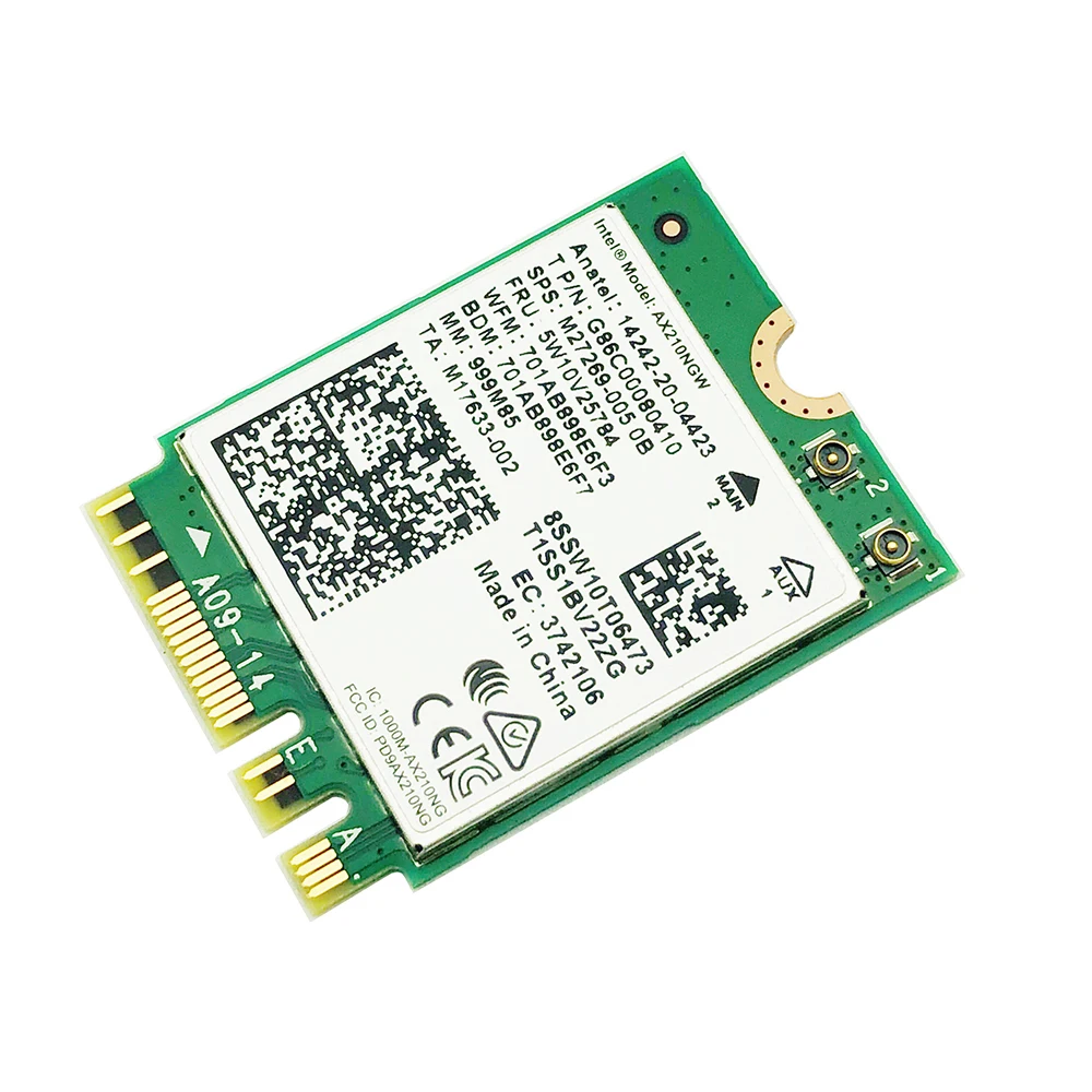 WiFi 6E Intel AX210 AX210NGW трехдиапазонный 2,4G/5G/6G 802.11AX 5374M Bluetooth 5,2 WiFi 6 беспроводной сетевой адаптер M.2 Wlan Wi-Fi карта