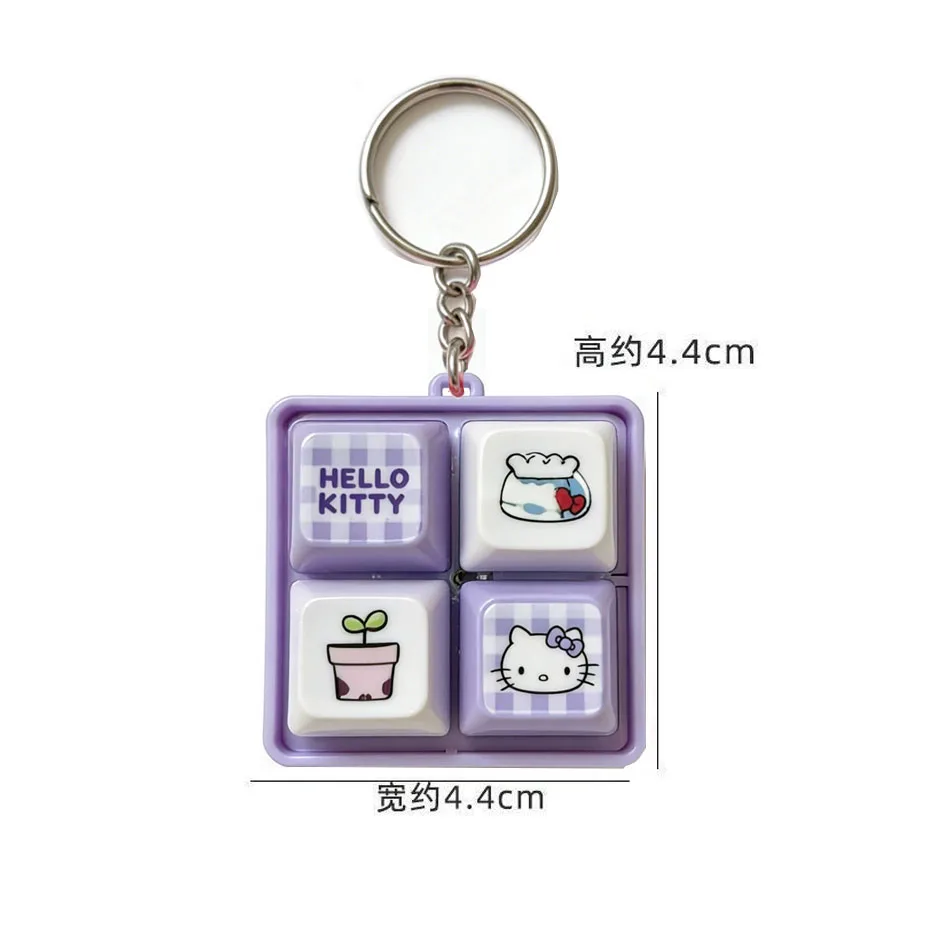 Cartoon Sanrio Pendant Keychain Keys Button Keycap Keyboard Caps DIY Keyboard Pass The Time Foursquare Keychain Backpack Pendant