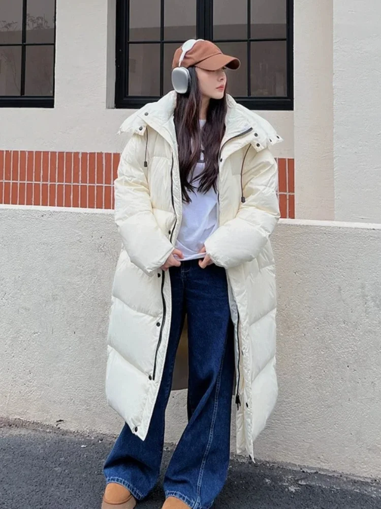 Winter Long Parka Women Y2K Retro Style Faux Fur Collar Cotton Padded Coat Korean Vintage Warm Thick Street Outer Jackets