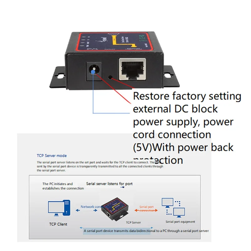 T85C industriel Modbus série RS232 RS485 RS422 vers Ethernet convertisseur périphérique serveur RTU/UDP RJ45 vers RS232 + connecteur RS485