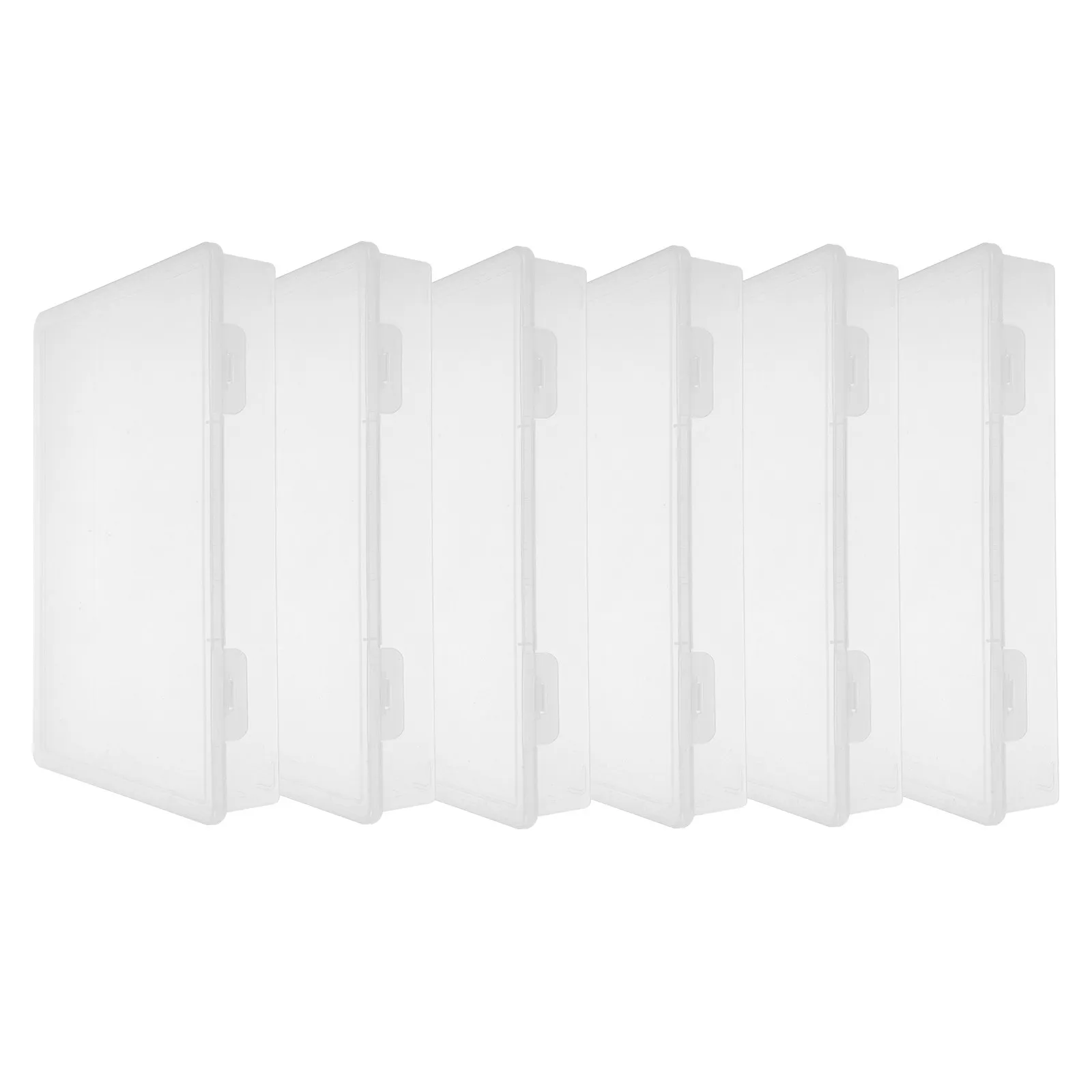 6Pcs Clear Plastic Storage Boxes for Jewelry Beads Electronics Components Rhinestones Nuts Bolts Washers Fishhooks Small Parts