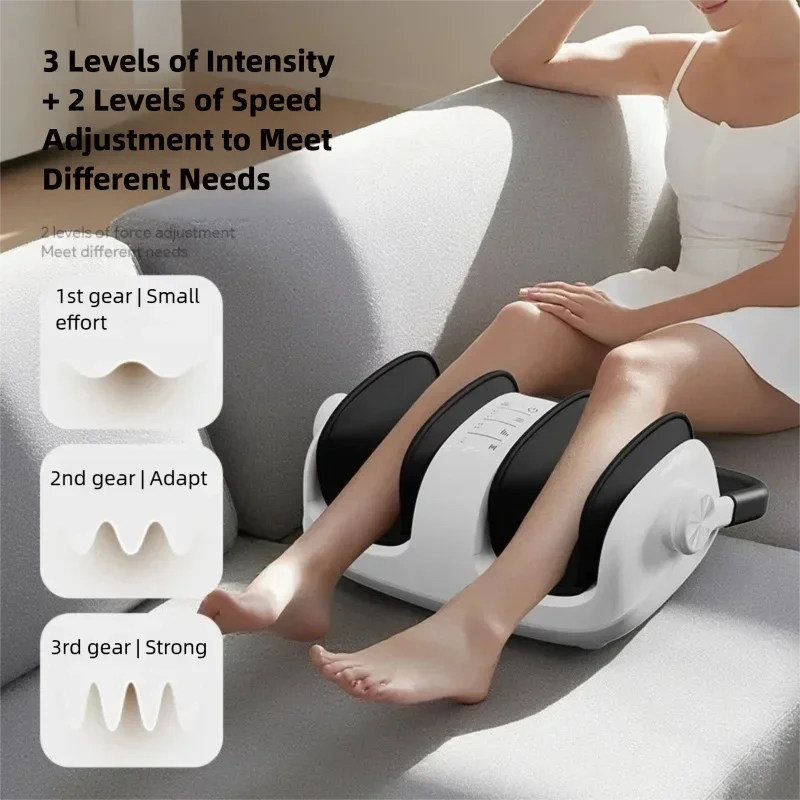 Electric Foot Massage Machine with Heat Home Office Feet & Calf Massager with Kneading Rolling Airbag Compression Relaxation