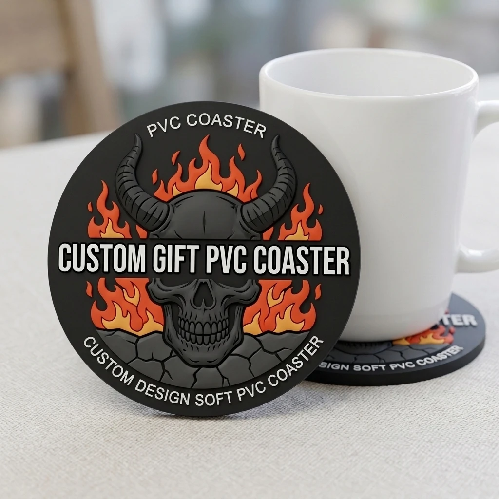 Personalised Round PVC Cup Coaster Custom Pattern Anti‑Slip Waterproof Drink Pad Home Table Decor Protector