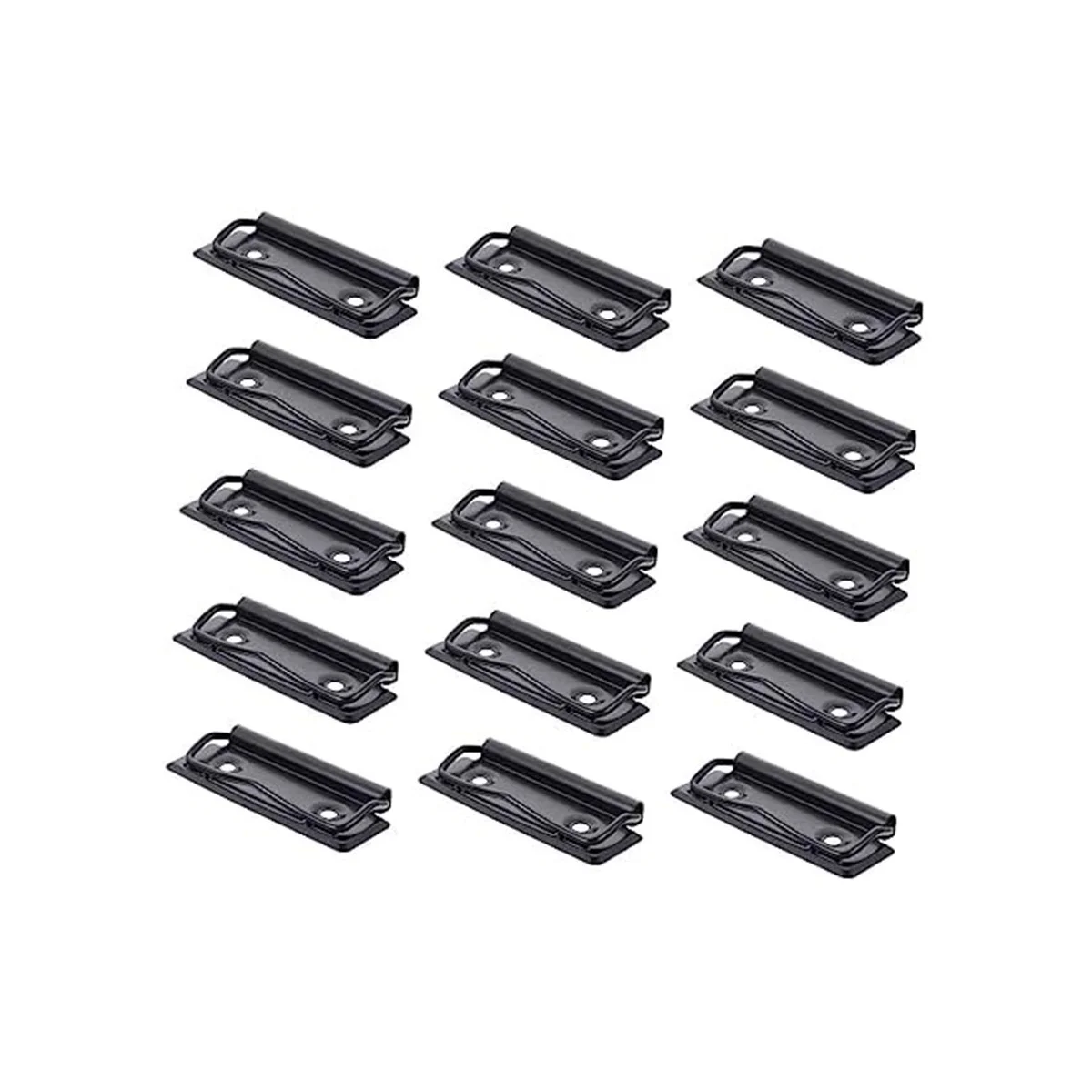 

15Pcs Stationery Plate Holder Stainless Steel Clips Pocket Folders Office Folders Black Mountable Clipboards Clips File