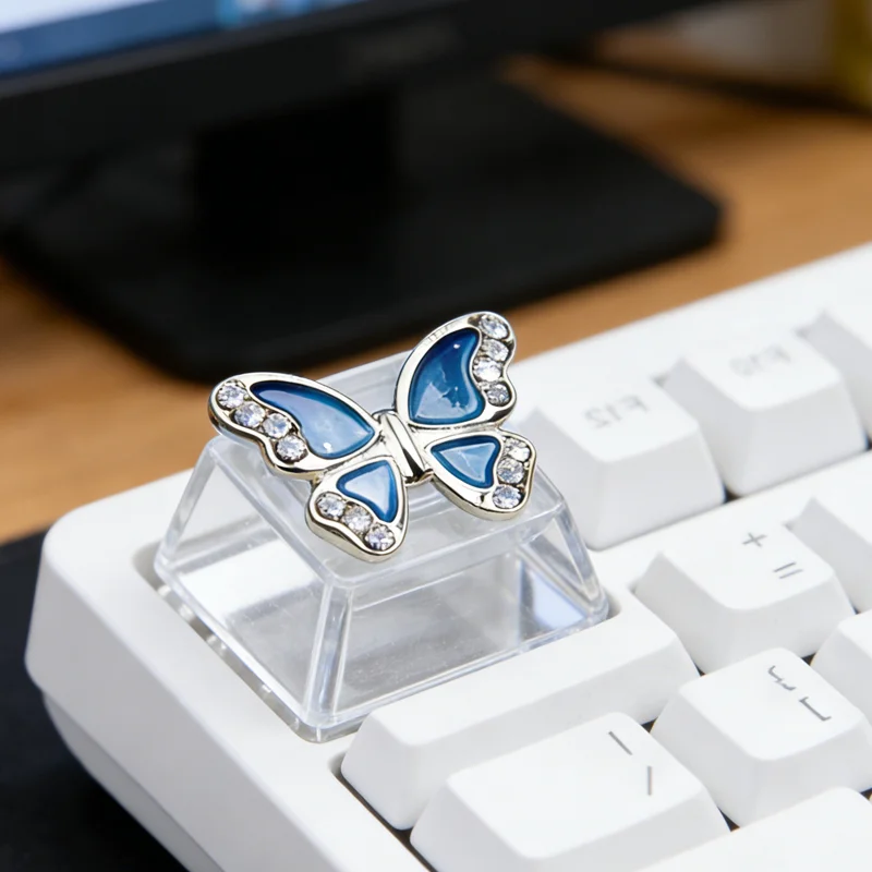

Butterfly Gemstone Cute Mechanical Keyboard Keycaps Love Crown Personalized Customization Replacement Add Keycaps