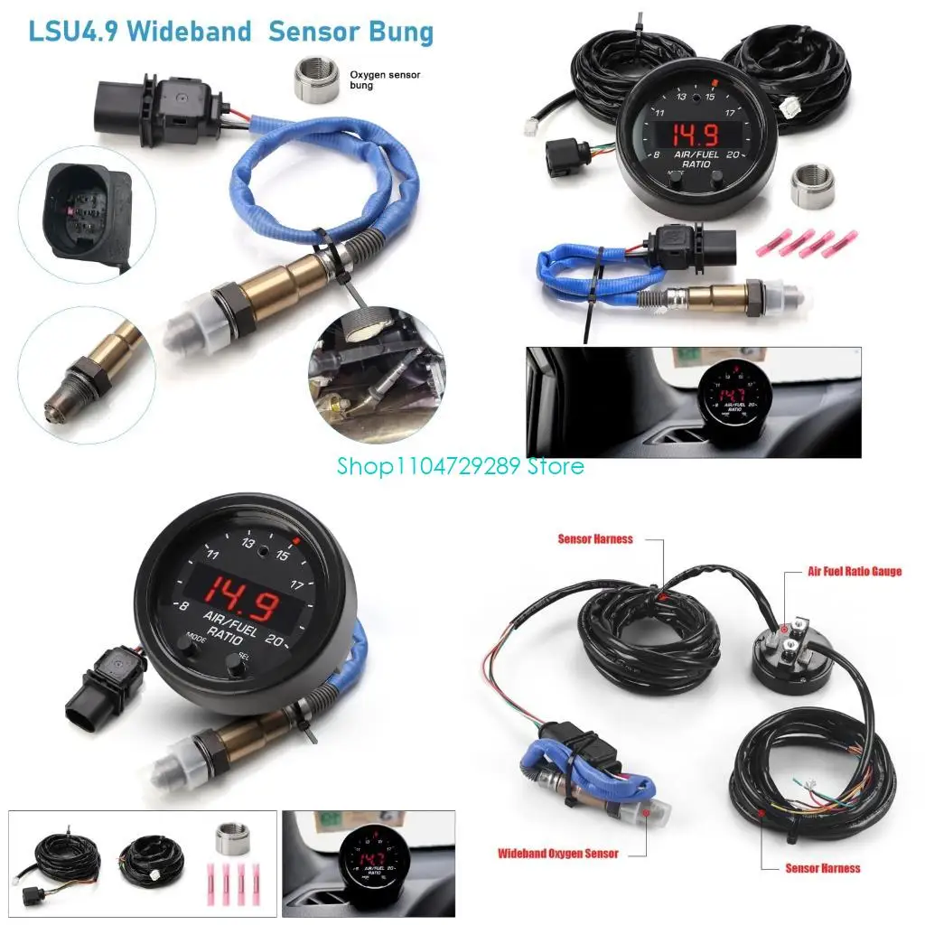 D8KE Dashboard AFR Monitor 52mm with Digital Readout and Set Metal Texture