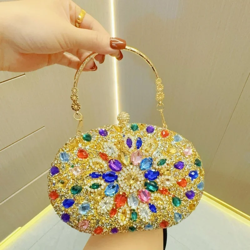 

2024 Diamond Women Luxury Clutch Evening Bag Wedding Crystal Ladies Cell Phone Pocket Purse Female Wallet for Party Quality Gift