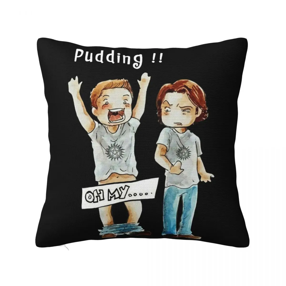 Supernatural Pudding Dean Sam Winchester Oh My Funny Mens 's T- Adults Rock Cotton Men Summer Loose Pillow Case