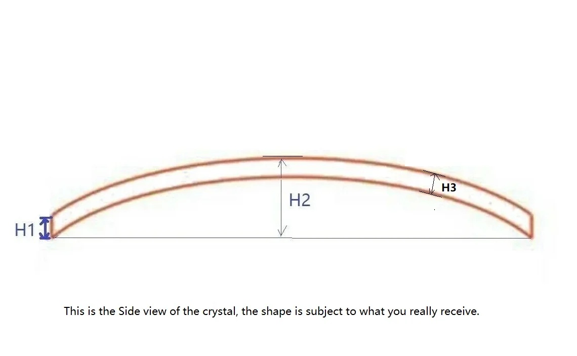 1.0mm Edge Thickness Double Sides Domed Watch Crystal Round Watch Glass 30mm-39.5mm Diameter for Watchmakers T1126